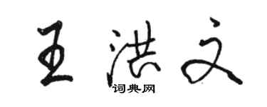 駱恆光王洪文行書個性簽名怎么寫