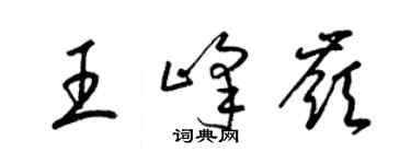 梁錦英王峰嶺草書個性簽名怎么寫
