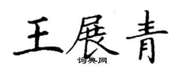 丁謙王展青楷書個性簽名怎么寫