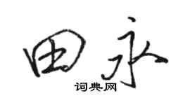 駱恆光田永行書個性簽名怎么寫