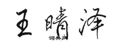 駱恆光王晴澤行書個性簽名怎么寫