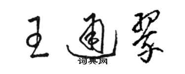 駱恆光王通翠草書個性簽名怎么寫