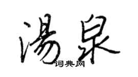 王正良湯泉行書個性簽名怎么寫