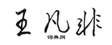 駱恆光王凡非行書個性簽名怎么寫