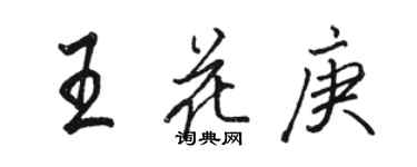 駱恆光王花庚行書個性簽名怎么寫