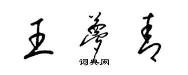 梁錦英王夢青草書個性簽名怎么寫