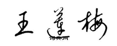 梁錦英王蓮梅草書個性簽名怎么寫