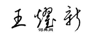 梁錦英王耀新草書個性簽名怎么寫