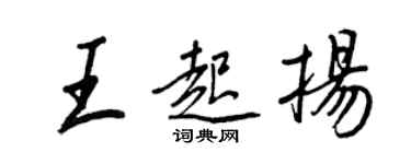 王正良王起揚行書個性簽名怎么寫