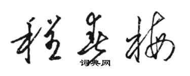 駱恆光程春梅草書個性簽名怎么寫