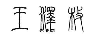 陳墨王澤枚篆書個性簽名怎么寫