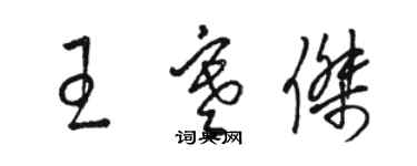 駱恆光王寒傑草書個性簽名怎么寫