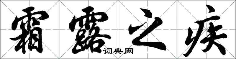 胡問遂霜露之疾行書怎么寫