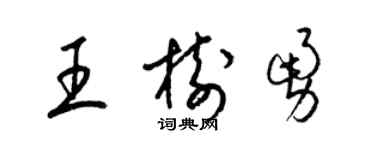 梁錦英王樹勇草書個性簽名怎么寫