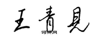 王正良王青見行書個性簽名怎么寫