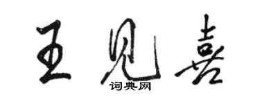 駱恆光王見喜行書個性簽名怎么寫