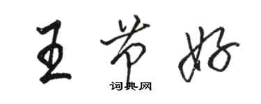 駱恆光王節好行書個性簽名怎么寫