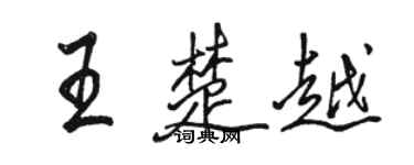 駱恆光王楚越行書個性簽名怎么寫
