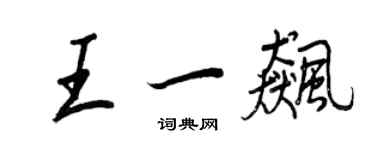 王正良王一飈行書個性簽名怎么寫