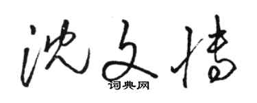 駱恆光沈文博草書個性簽名怎么寫