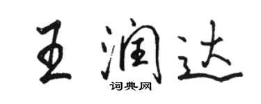 駱恆光王潤達行書個性簽名怎么寫