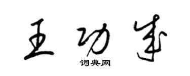 梁錦英王功成草書個性簽名怎么寫