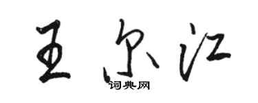 駱恆光王爾江行書個性簽名怎么寫