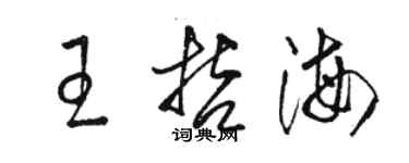 駱恆光王哲海草書個性簽名怎么寫