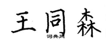 何伯昌王同森楷書個性簽名怎么寫