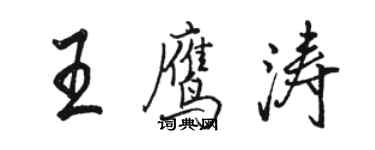 駱恆光王鷹濤行書個性簽名怎么寫