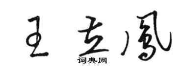 駱恆光王立鳳草書個性簽名怎么寫