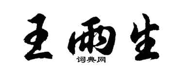 胡問遂王雨生行書個性簽名怎么寫