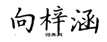 丁謙向梓涵楷書個性簽名怎么寫