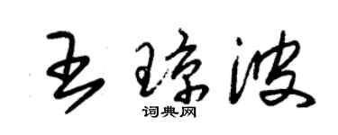 朱錫榮王瓊波草書個性簽名怎么寫