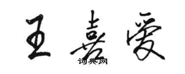 駱恆光王喜愛行書個性簽名怎么寫