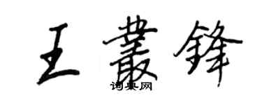 王正良王叢鋒行書個性簽名怎么寫