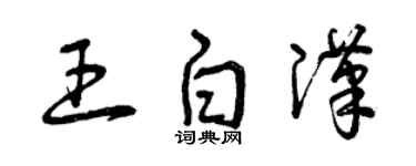 曾慶福王白漢草書個性簽名怎么寫