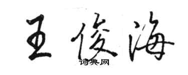 駱恆光王俊海行書個性簽名怎么寫