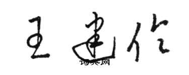 駱恆光王建伶草書個性簽名怎么寫