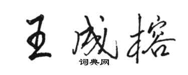 駱恆光王成榕行書個性簽名怎么寫