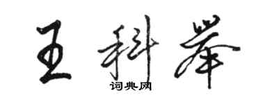 駱恆光王科舉行書個性簽名怎么寫