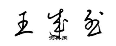 梁錦英王成烈草書個性簽名怎么寫