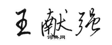 駱恆光王獻強行書個性簽名怎么寫