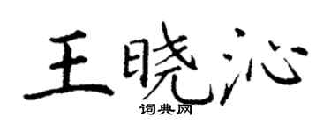 丁謙王曉沁楷書個性簽名怎么寫