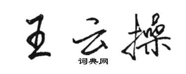 駱恆光王雲操行書個性簽名怎么寫