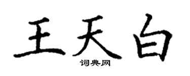 丁謙王天白楷書個性簽名怎么寫