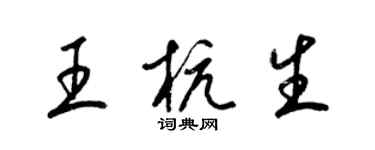 梁錦英王杭生草書個性簽名怎么寫