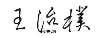 駱恆光王治朴草書個性簽名怎么寫