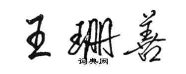 駱恆光王珊善行書個性簽名怎么寫