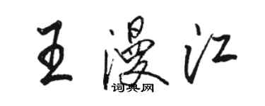 駱恆光王漫江行書個性簽名怎么寫